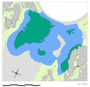 Map of Exclusive Economic Zones of NAMMCO Member States